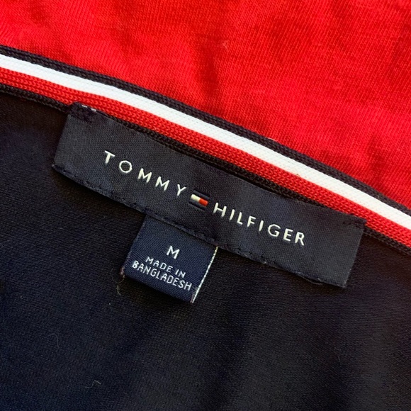 TOMMY HILFIGER 🇺🇸 Womens Americana V-Neck Collared Tee Shirt 🇺🇸  (M) - Picture 3 of 7